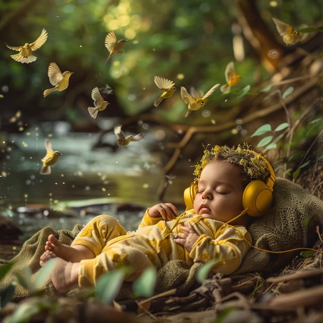 Creek Lullabies for Baby Sleep: Binaural Birds Harmonies - 92 96 Hz - Fantasies Lullaby Music Paradise