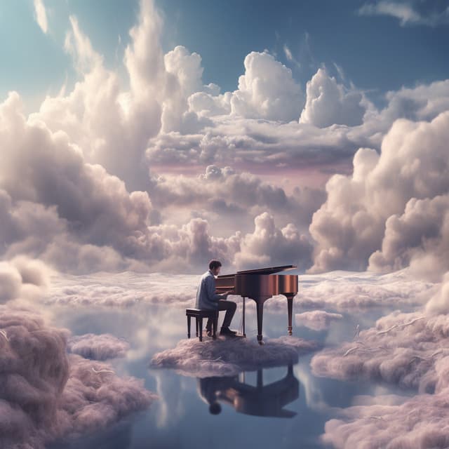 Lienzo De Nubes: El Piano Borra Preocupaciones En Teclas Blancas Suaves - Piano clásico