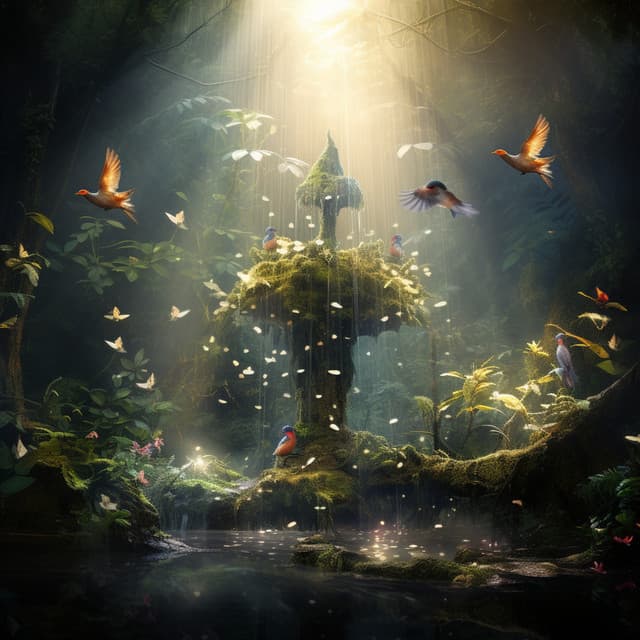 Celestial Summits: Nature's Lush Lullaby - Tranquil Forest Effect