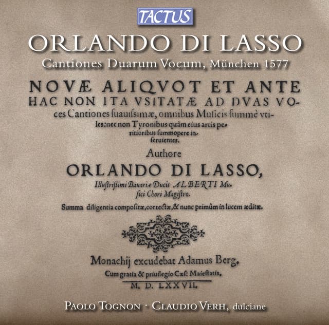 Lasso: Cantiones Duarum Vocum - Orlande de Lassus