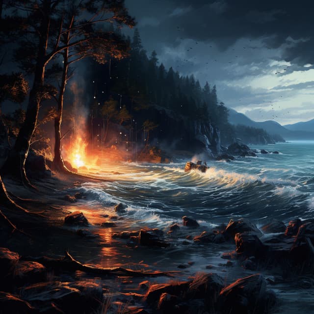 Sonic Tranquility: Concentrated Music with Ocean Waves - West Coast Soundscape