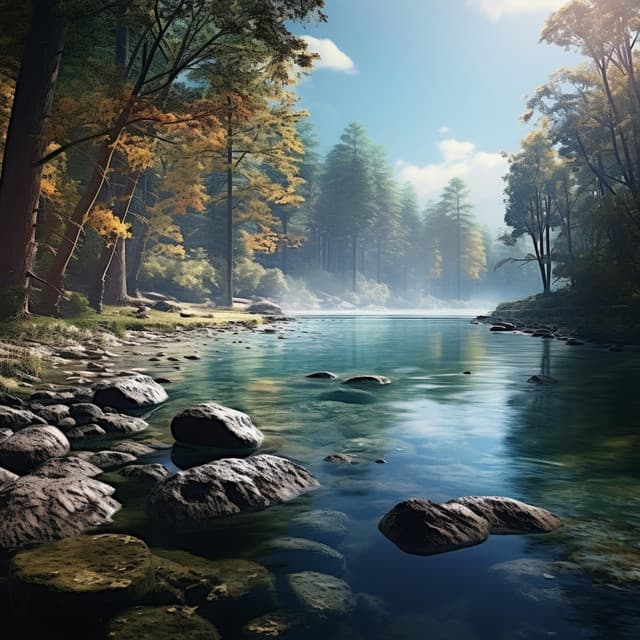 Binaural Water Serenity: Gentle Flow Relaxation - Calming Music Ensemble