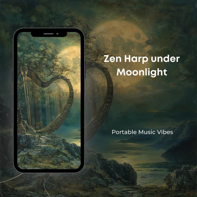 Zen Harp under Moonlight: 432 Hz Night Whispers - Portable Music Vibes